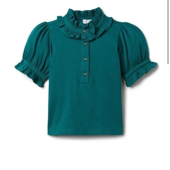 Janie and Jack size 6 forest green top - Picture 1 of 6